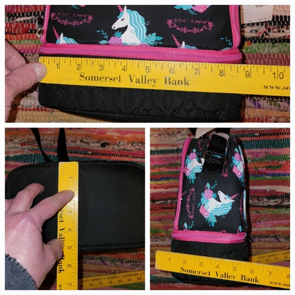 Betsy Johnson Unicorn Lunch cross body bag tote cold hot food storage TBJ-0224 - Picture 12 of 16